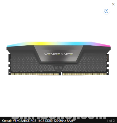 VENGEANCE RGB 16 GB DDR5 6200Mhz Ram Life Time Warranty